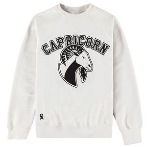 Good American White Zodiac Capricorn Long Sleeve Sweatshirt